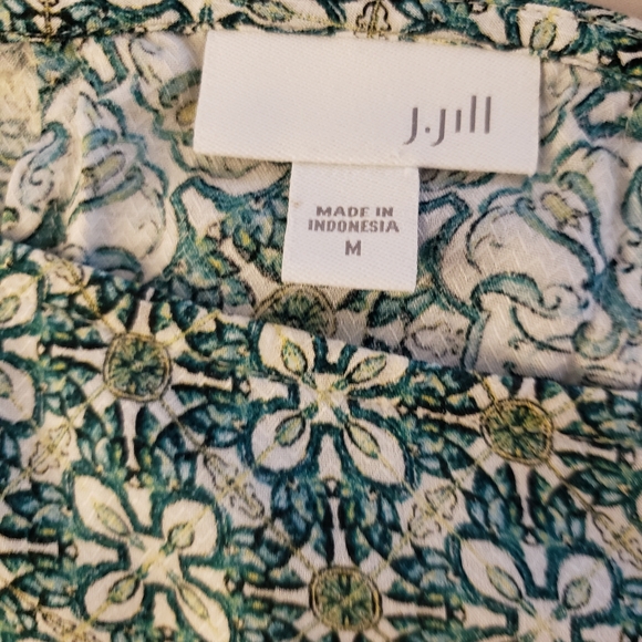 J jill green and white top - Picture 3 of 4